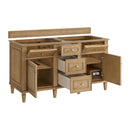 James Martin Lorelai 60" Double Bathroom Vanity, Light Natural Oak