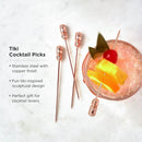 Pacific Tiki Cocktail Picks in Copper Set of 4 by Viski