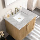 James Martin Laurent 30" Dual Mount Single Bathroom Vanity, Light Natural Oak