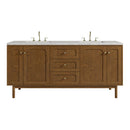 James Martin Laurent 72" Dual Mount Double Bathroom Vanity, Honey Oak