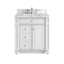 James Martin Bristol 30" Single Bathroom Vanity, Bright White