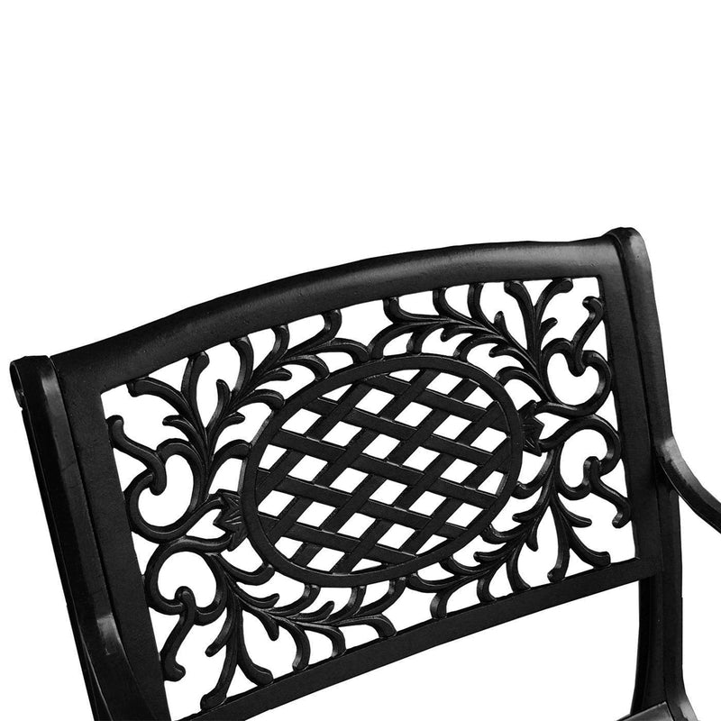 Aluminum 9pc Rectangular Patio Dining Set, Lazy Susans, Eight Chairs