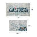 US States California Design Non Skid Washable Kitchen Runner Rugs Set of 2| 44 x 24 and 31.5 x 20 Inches Floor Mats|Blue