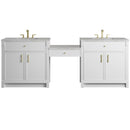 James Martin Bellshire 96" Double Bathroom Vanity, Bright White