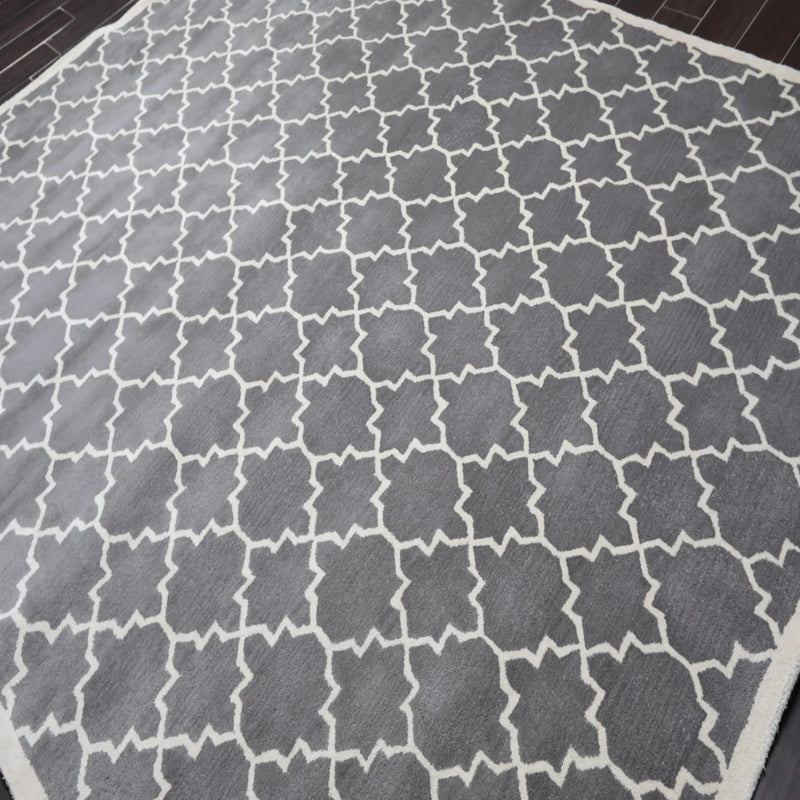 8' x 10' Handmade 100% Wool Designer Contemporary Oriental Area rug Gray