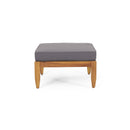 Aston Outdoor Acacia Wood 3 Seater Sofa Chat Set with Ottoman