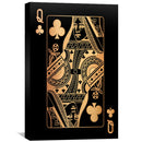 Queen of Clubs - Gold Canvas
