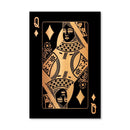 Queen of Diamonds - Gold Canvas