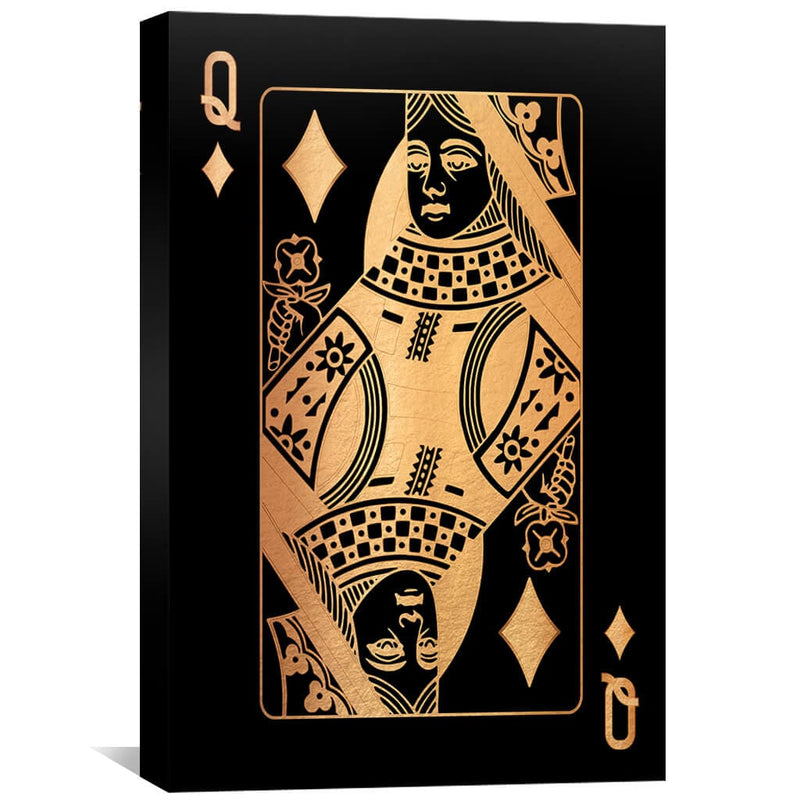 Queen of Diamonds - Gold Canvas