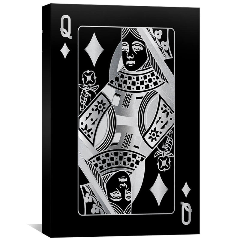 Queen of Diamonds - Silver Canvas