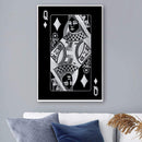 Queen of Diamonds - Silver Canvas