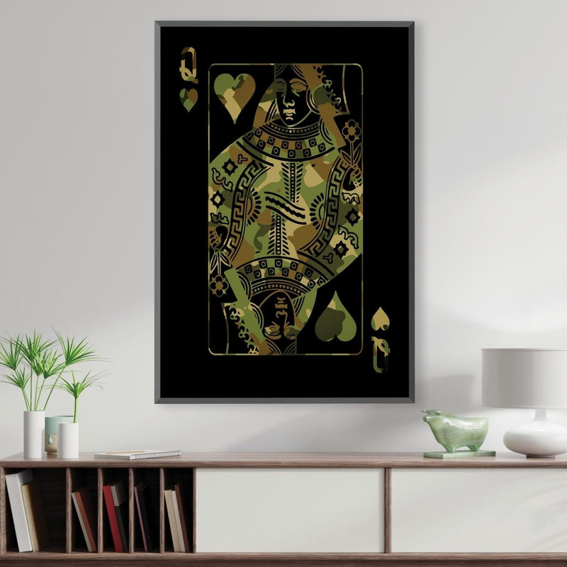 Queen of Hearts - Camo Canvas