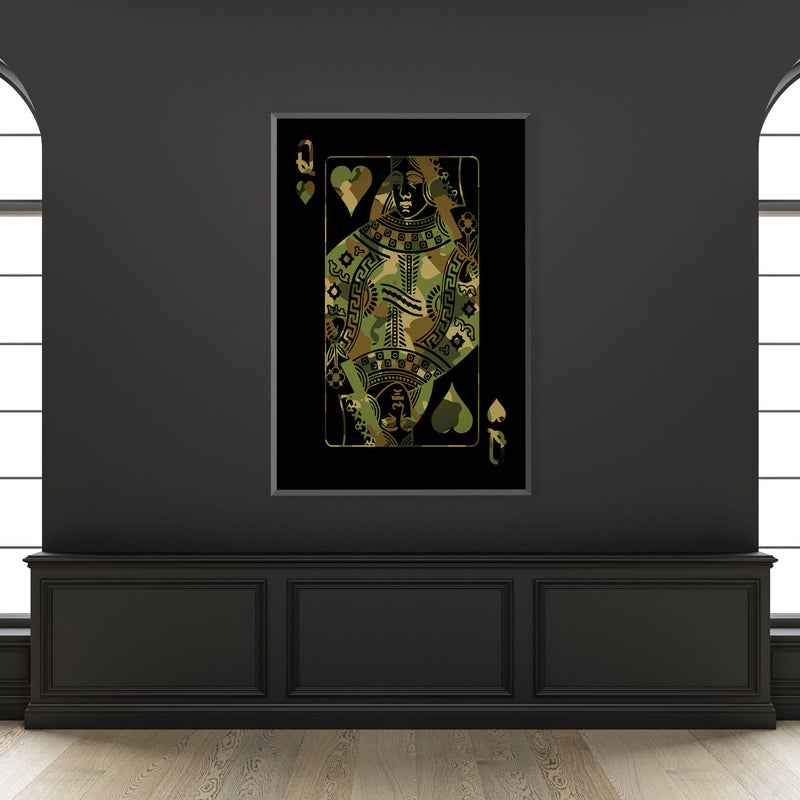 Queen of Hearts - Camo Canvas