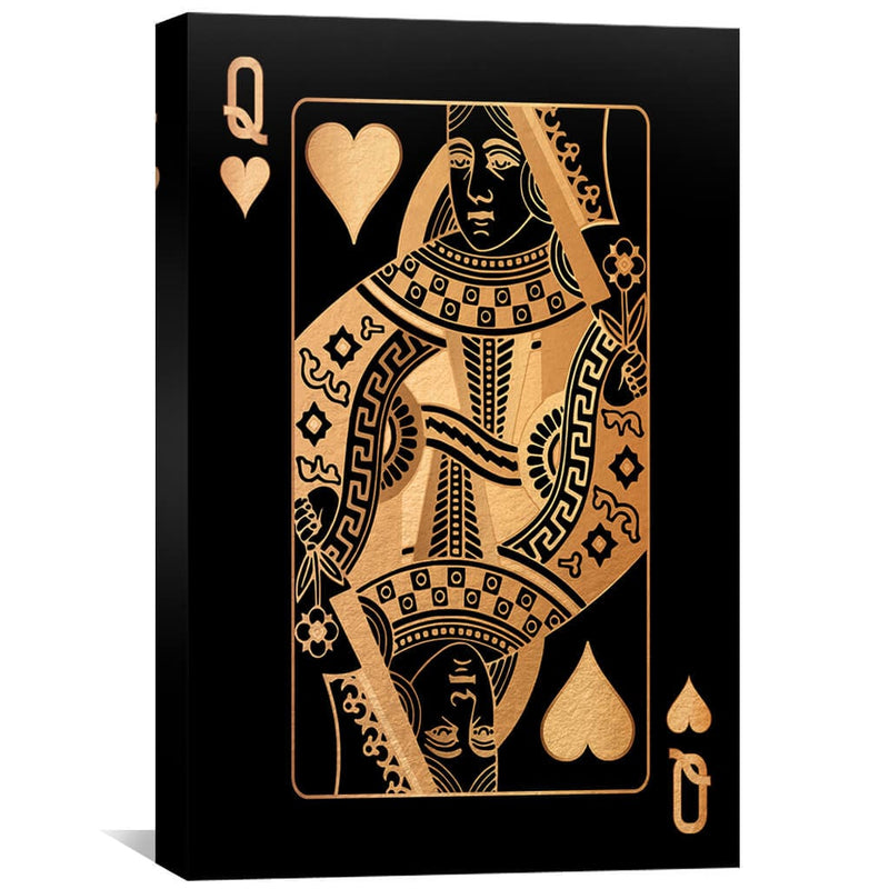 Queen of Hearts - Gold Canvas