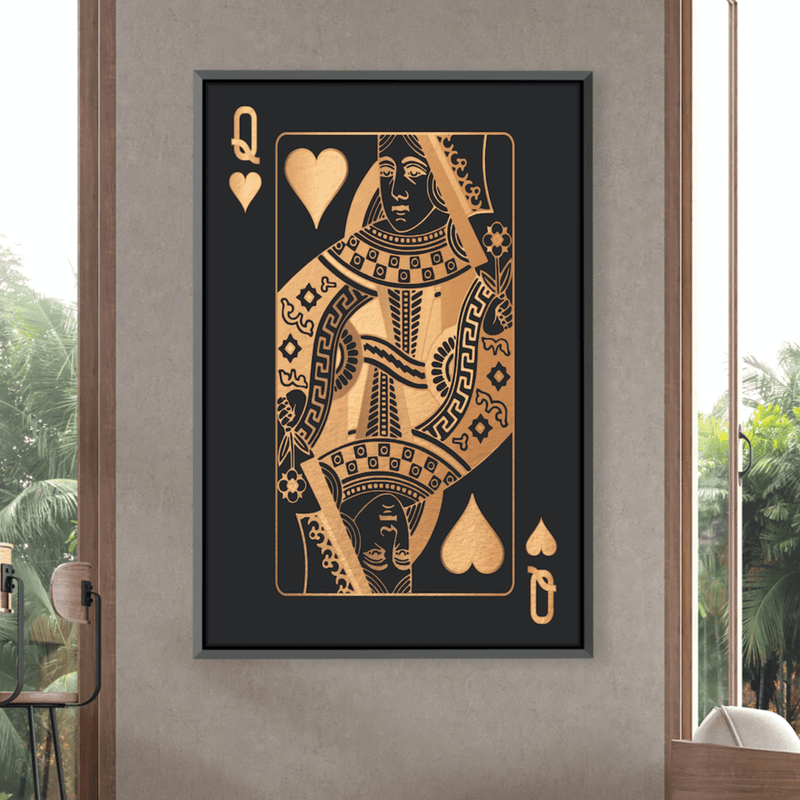 Queen of Hearts - Gold Canvas