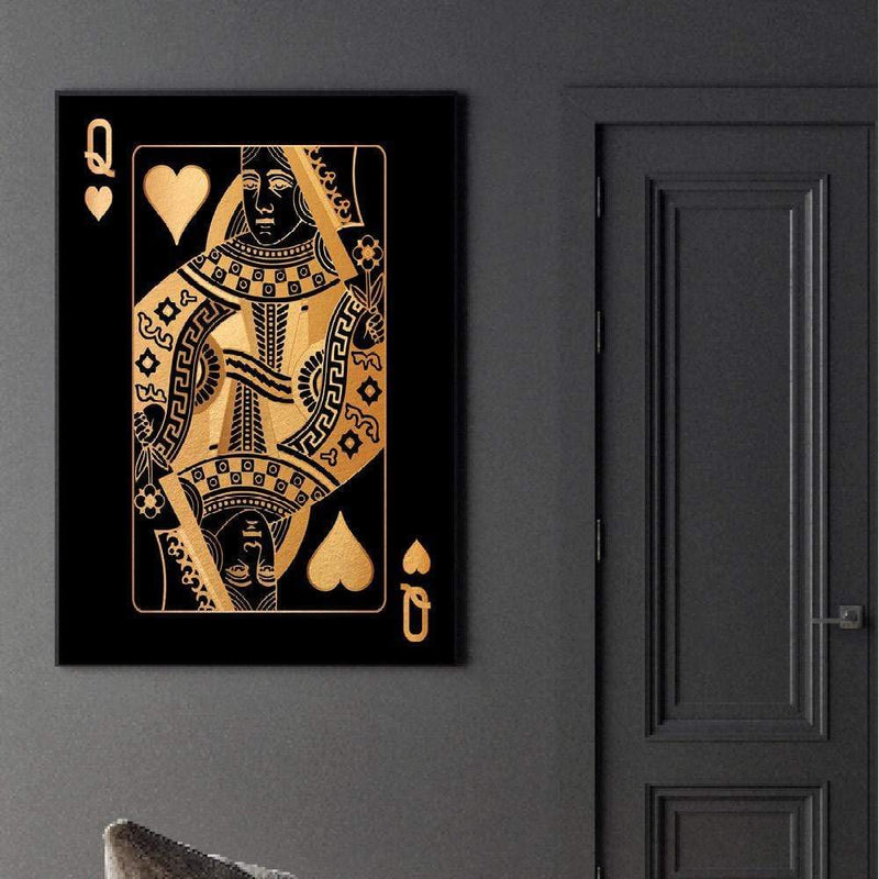 Queen of Hearts - Gold Canvas