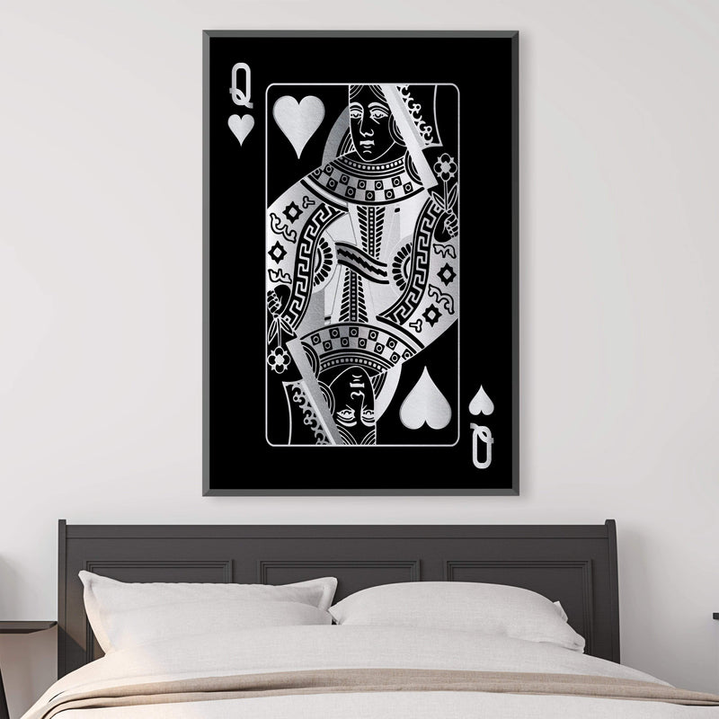 Queen of Hearts - Silver Canvas