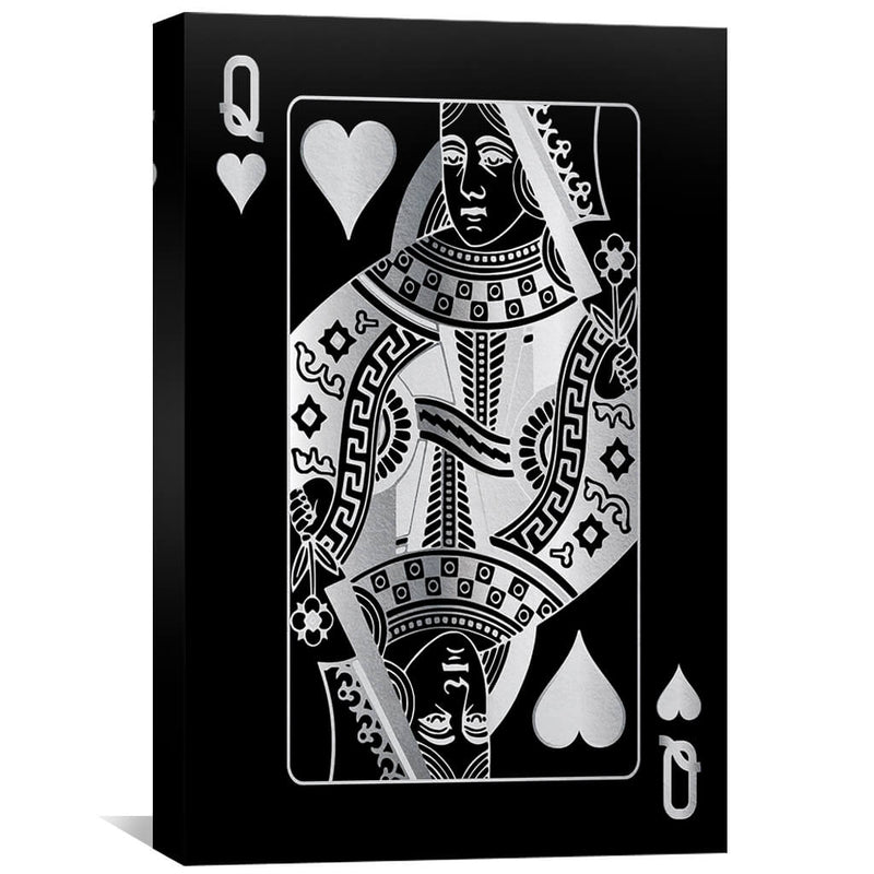 Queen of Hearts - Silver Canvas