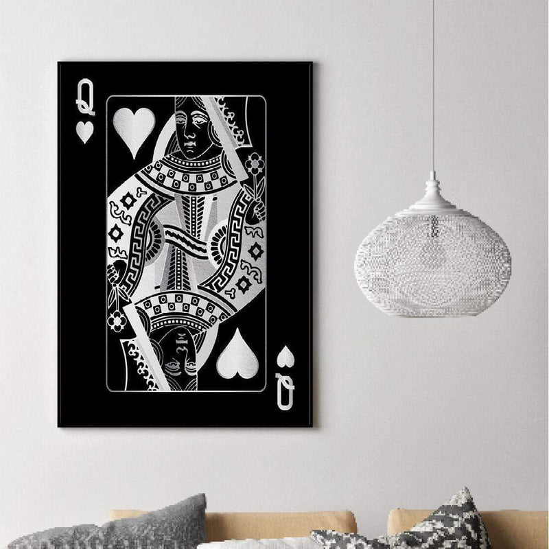 Queen of Hearts - Silver Canvas