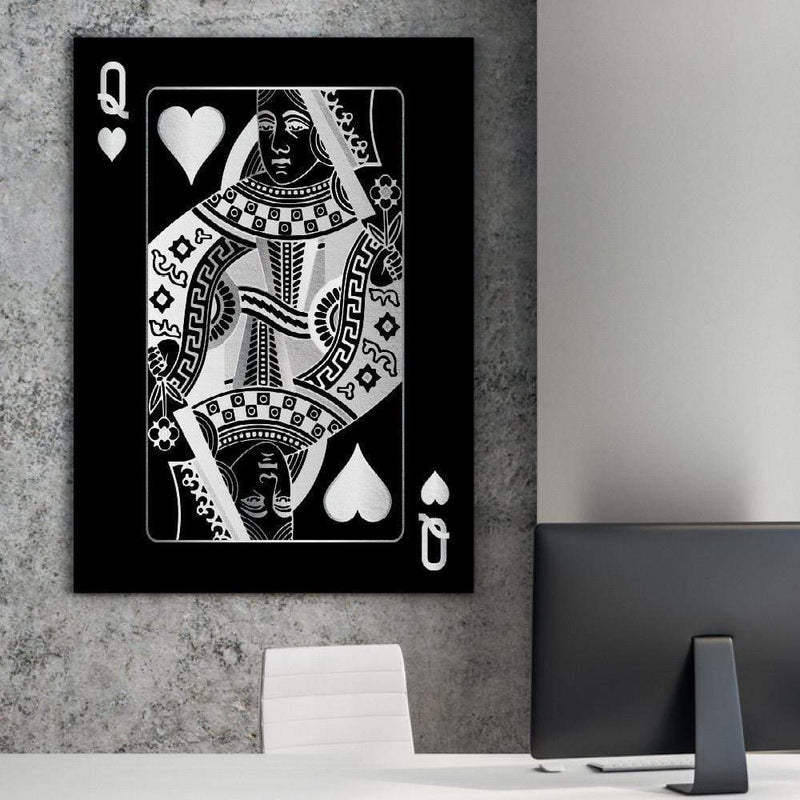 Queen of Hearts - Silver Canvas