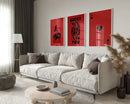 Modern beige hearts wall art set living room decor by Decorbites
