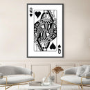 Queen of Hearts - White Canvas