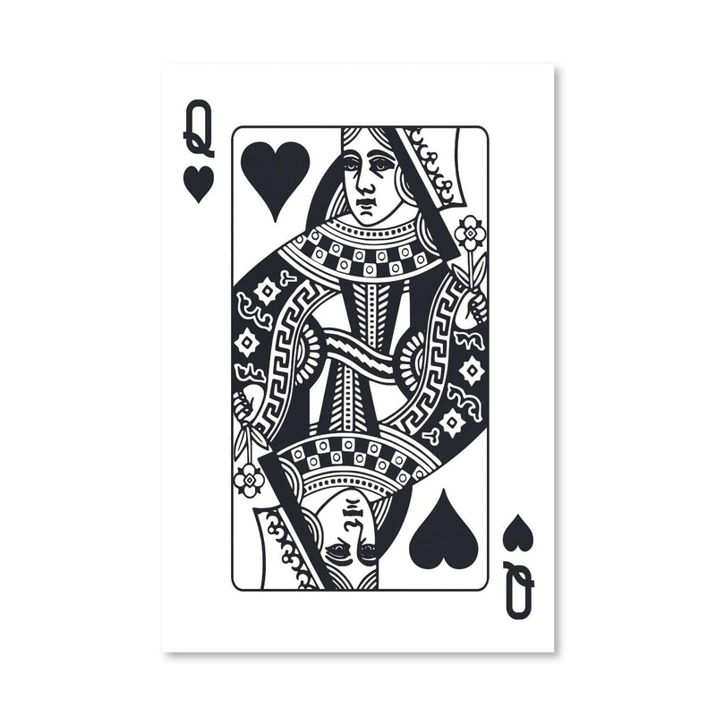 Queen of Hearts - White Canvas