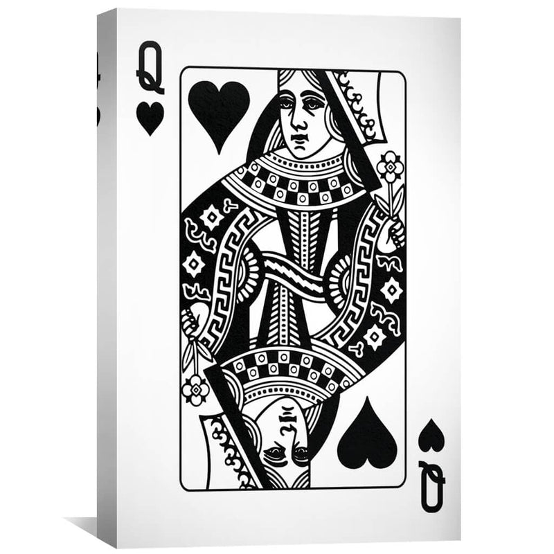 Queen of Hearts - White Canvas