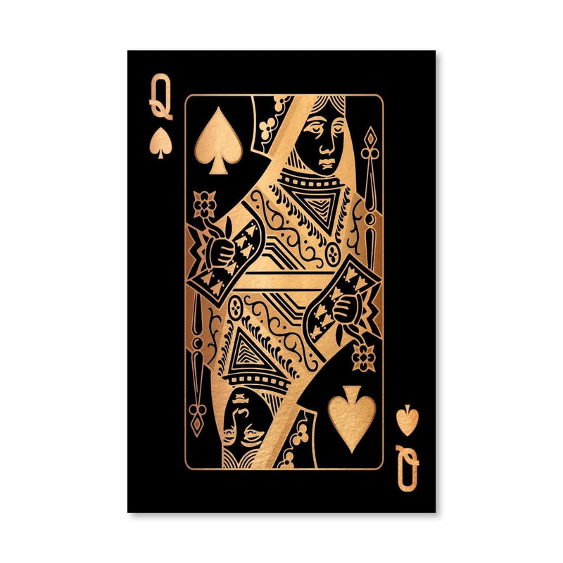 Queen of Spades - Gold Canvas