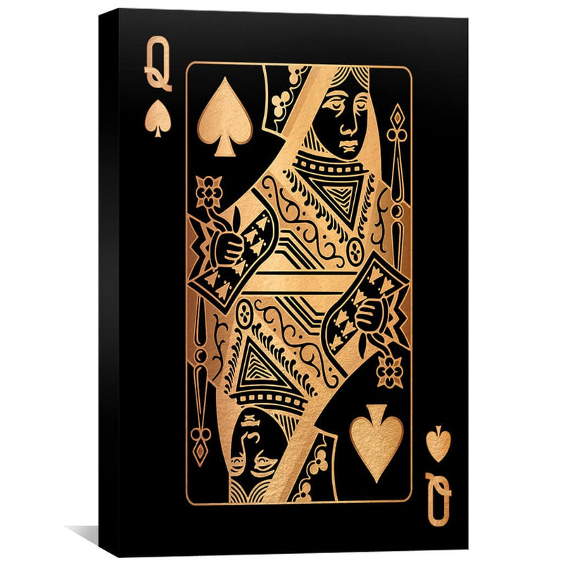 Queen of Spades - Gold Canvas