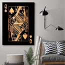Queen of Spades - Gold Canvas