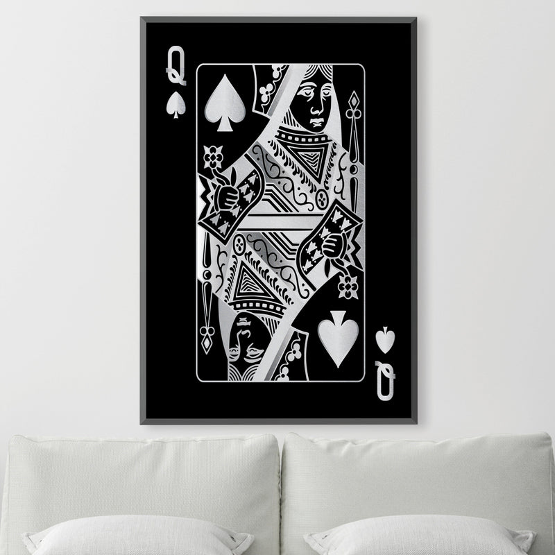 Queen of Spades - Silver Canvas