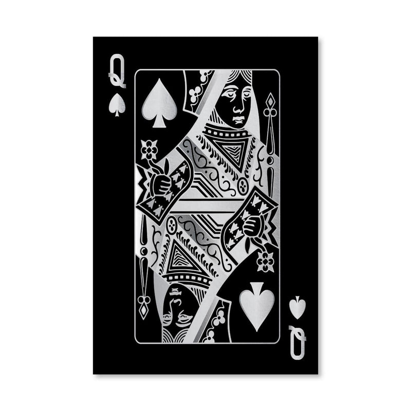 Queen of Spades - Silver Canvas