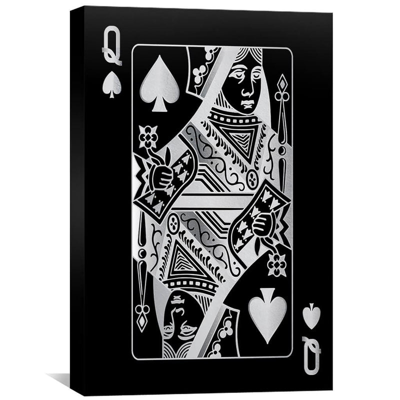 Queen of Spades - Silver Canvas