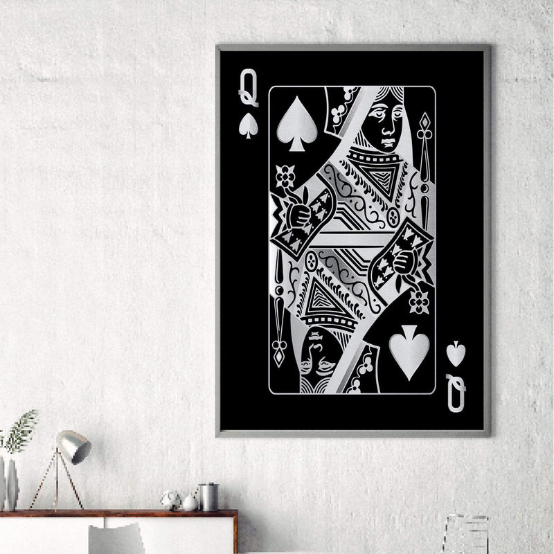 Queen of Spades - Silver Canvas