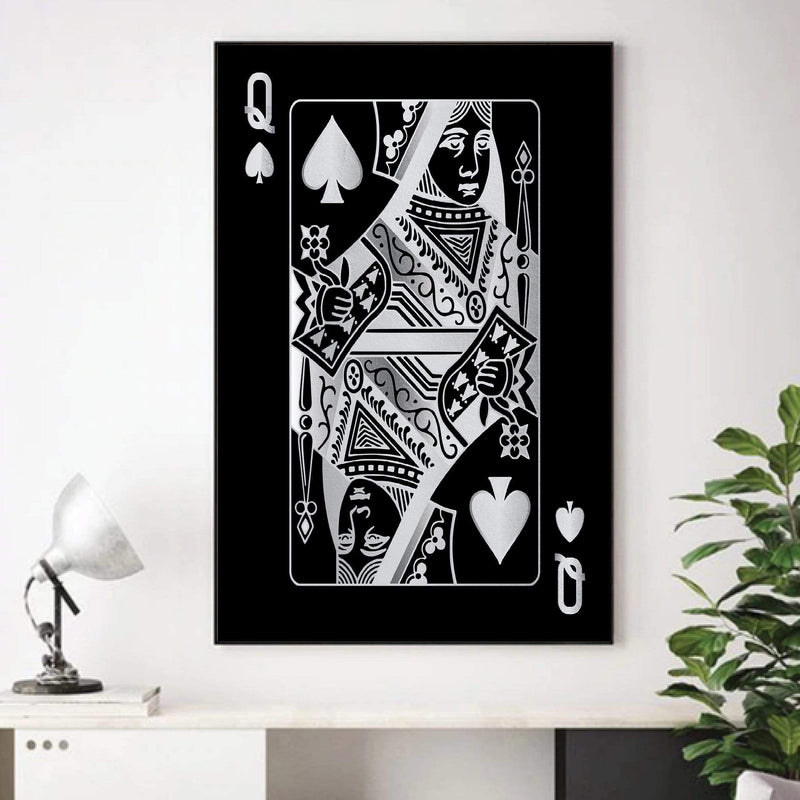 Queen of Spades - Silver Canvas