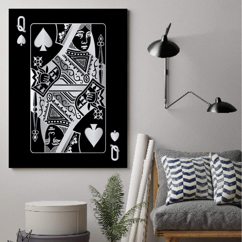 Queen of Spades - Silver Canvas