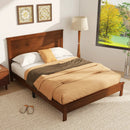 Queen Size Bed Frame Platform Slat High Headboard Bedroom with Rubber Wood Leg by LJGDeals