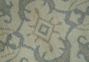 Quick Ship 10x14 Hand Knotted Medallion Beige and Charcoal Wool Area Rug by The Rug Decor