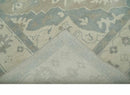 Quick Ship 10x14 Hand Knotted Medallion Beige and Charcoal Wool Area Rug by The Rug Decor