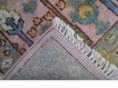 Quick Ship 2.6x8 Hand Knotted Tree of life Pink And Olive Wool Rug by The Rug Decor