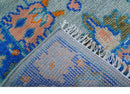 Quick Ship 2.6x8 Traditional Silver And Blue Hand Knotted Wool Rug by The Rug Decor