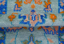 Quick Ship 2.6x8 Traditional Silver And Blue Hand Knotted Wool Rug by The Rug Decor
