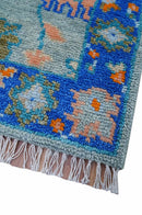 Quick Ship 2.6x8 Traditional Silver And Blue Hand Knotted Wool Rug by The Rug Decor
