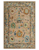 Quick Ship 2x3 Hand Tufted Modern Oushak Peach And Rust Wool Rug by The Rug Decor
