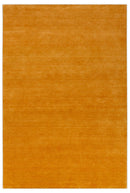Quick Ship 5x7 Modern Solid Gold Hand Loomed Wool Rug