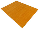 Quick Ship 5x7 Modern Solid Gold Hand Loomed Wool Rug