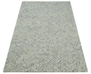 Quick Ship 5x8 Hand Tufted Modern Style Beige And Gray Wool Rug by The Rug Decor