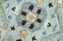 Quick Ship 5x8 Ivory And Blue Medallion Design Hand Tufted Wool Rug by The Rug Decor