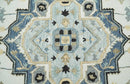 Quick Ship 5x8 Ivory And Blue Medallion Design Hand Tufted Wool Rug by The Rug Decor